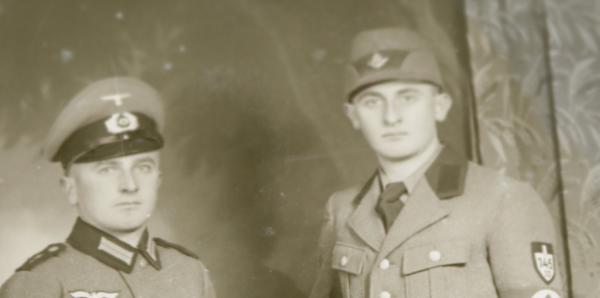 altes Glasnegativ - Portrait Soldat und R.A.D. Mann  Abteilung 145/10